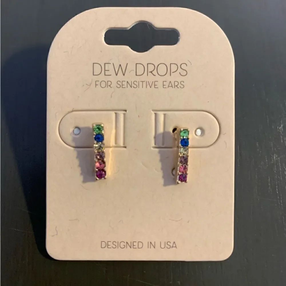 Dew Drops multi colored studs earrings